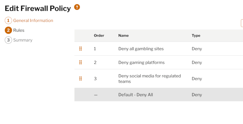 Infoblox Firewall Policies & Rules